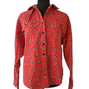 VINTAGE Disney Mickey Mouse Women's Button Down Size Medium